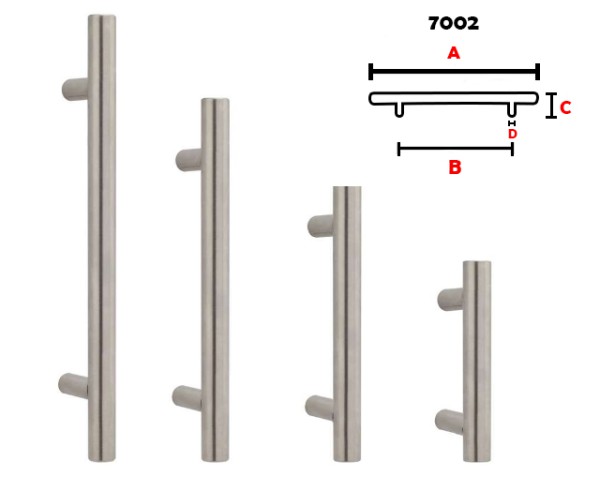 Tirador-asa modelo 7002 Inox.