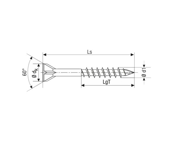 Tornillo ABC especial para tarima, medida 3,5x45, caja de 500