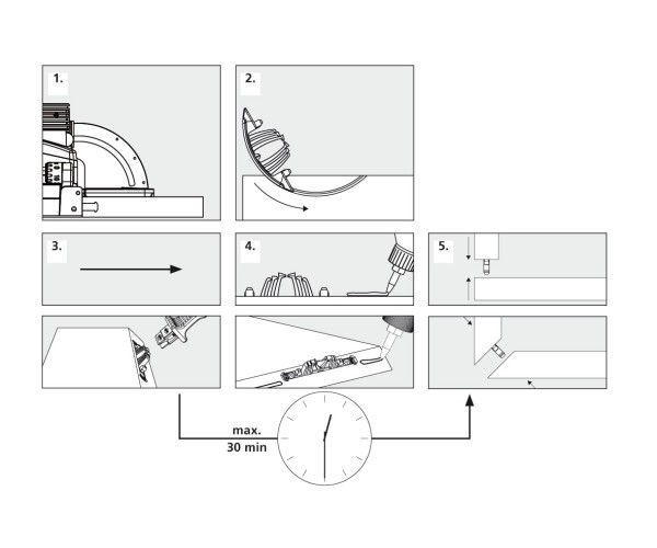 Ensamble para madera Tenso P-14 Lamello caja 80 / P-System. Con clip de precarga.